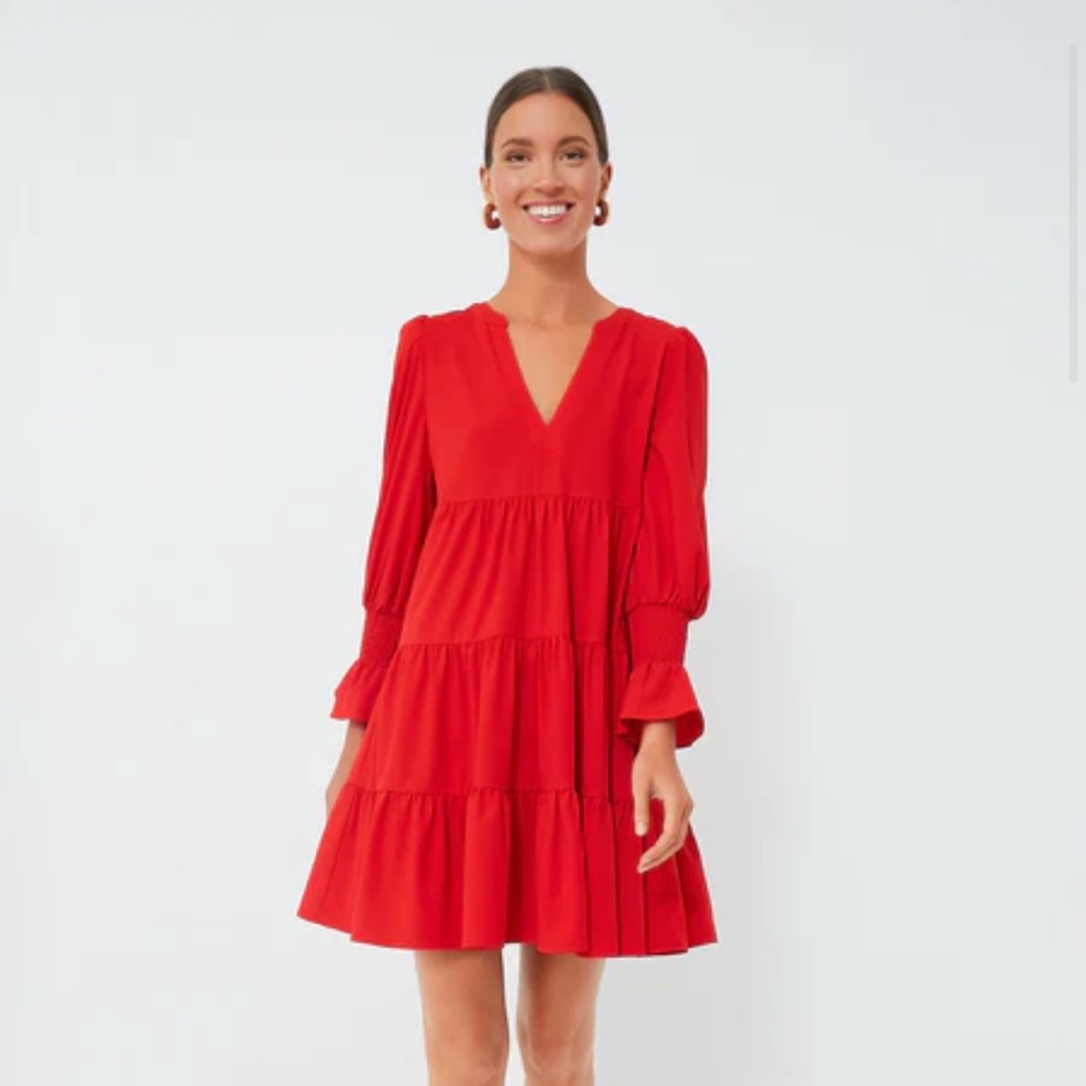 Tuckernuck Pompander Place Kenzi Red V-Neck Dress